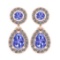 1.57 Ctw I2/I3 Tanzanite And Diamond 14K Rose Gold Earrings