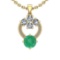 4.15 Ctw Emerald And Diamond I2/I3 14K Yellow Gold Necklace