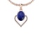 1.40 Ctw I2/I3 Blue Sapphire And Diamond 14K Rose Gold Necklace