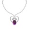 23.69 Ctw VS/SI1 Amethyst And Diamond 14k White Gold Victorian Style Necklace