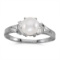 10k White Gold Pearl And Diamond Ring 0.04 CTW