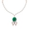 21.45 Ctw VS/SI1 Emerald And Diamond 14k Rose Gold Victorian Style Necklace