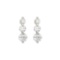 14k White Gold 2 ct 3 Stone Diamond Earring