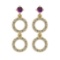 1.04 Ctw VS/SI1 Amethyst And Diamond 10K Yellow Gold Dangling Earrings