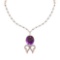 22.75 Ctw VS/SI1 Amethyst And Diamond 14k Rose Gold Victorian Style Necklace