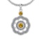 1.03 Ctw VS/SI1 Yellow Sapphire And Diamond 14K White Gold Pendant Necklace
