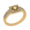 0.50 Ctw I2/I3 Citrine And Diamond 10K Yellow Gold Poker Style Ring