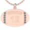 0.35 Ctw SI2/I1 Diamond 14K Rose Gold Football Rugby Necklace