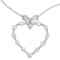 14K White Gold Diamond Heart Pendant