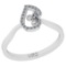 0.13 Ctw SI2/I1 Diamond 14K White Gold Leaf Ring