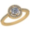1.17 Ctw Diamond I2/I3 14K Yellow Gold Vintage Style Halo Ring