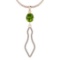 1.42 Ctw VS/SI1 Peridot And Diamond 10K Rose Gold Necklace