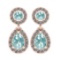 1.57 Ctw I2/I3 Aquamrine And Diamond 14K Rose Gold Earrings