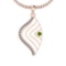 0.18 Ctw VS/SI1 Peridot And Diamond 10K Rose Gold Necklace