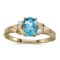 14k Yellow Gold Oval Blue Topaz And Diamond Ring 0.7 CTW