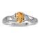 14k White Gold Oval Citrine And Diamond Ring 0.33 CTW