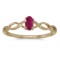 10k Yellow Gold Oval Ruby Ring 0.18 CTW