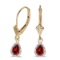 14k Yellow Gold Pear Garnet And Diamond Leverback Earrings 1.02 CTW
