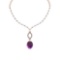 25.30 Ctw VS/SI1 Amethyst And Diamond 14k Rose Gold Victorian Style Necklace