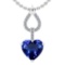 3.17 Ctw SI2/I1 Tanzanite And Diamond Platinum Pandant