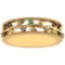 0.07 Ctw VS/SI1 Multi Ruby,Emerald,Sapphire And Diamond 14K Yellow Gold Filigree Style Band Ring