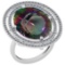 12.01 Ctw VS/SI2 Mystic Topaz And Diamond 14k White Gold Vingate Style Ring