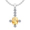 0.41 Ctw VS/SI1 Citrine And Diamond 10K White Gold Necklace