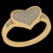 0.27 Ctw I2/I3 Diamond 10K Yellow Gold Entertiy Heart Shape Ring