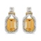14k Yellow Gold Emerald-cut Citrine And Diamond Earrings 1.61 CTW