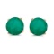 5 mm Natural Round Emerald Stud Earrings Set in 14k Yellow Gold 0.66 CTW