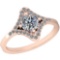 1.16 Ctw Diamond I2/I3 14K Rose Gold Vintage Style Ring