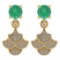 3.31 Ctw Emerald And Diamond I2/I3 14K Yellow Gold Earrings
