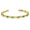 14k Yellow Gold Natural Emerald And Diamond Tennis Bracelet 2.23 CTW