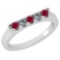 0.34 Ctw SI2/I1 Ruby And Diamond 14K White Gold Band Ring