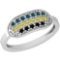 0.30 Ctw I1/I2 Treated Fancy Black ,Yellow,Blue Diamond 14K White Gold Ring