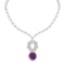 25.63 Ctw VS/SI1 Amethyst And Diamond 14k White Gold Victorian Style Necklace