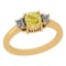 1.22 Ct GIA Certified Natural Fancy Yellow Diamond And White Diamond 18K Yellow Gold vintage Style R