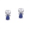 14k White Gold Pear-Shaped Sapphire and Diamond Stud Earrings