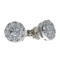14K White Gold .75 ct Diamond Cluster Stud Earrings