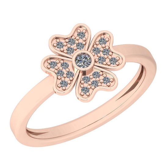 0.14 Ctw VS/SI1 Diamond 14K Rose Gold Ring