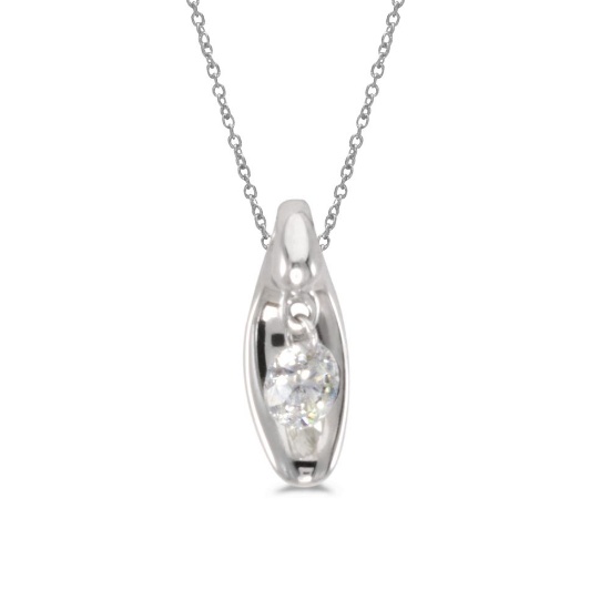 14K White Gold Dashing Diamonds Pendant 0.1 CTW