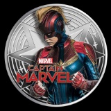 2019 1 oz Silver Captain Marvel Proof With Box & COA