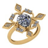 1.86 Ctw Diamond I2/I3 14K Yellow Gold Vintage Style Ring