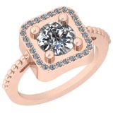 1.46 Ctw Diamond I2/I3 14K Rose Gold Vintage Style Ring