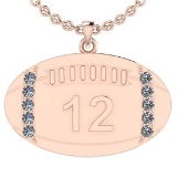 0.35 Ctw SI2/I1 Diamond 14K Rose Gold Football Rugby Necklace