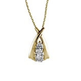 14k Yellow Gold Diamond Ribbon Pendant (.25 carat)