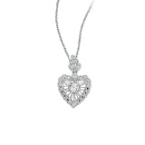 14K White Gold Vintage Inspired Diamond Heart Pendant (.38 carat)