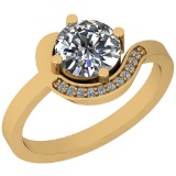 1.31 Ctw Diamond I2/I3 14K Yellow Gold Vintage Style Ring