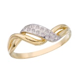 14K Yellow Gold and Diamond Promise Ring 0.07 CTW