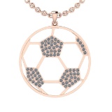 1.02 Ctw SI2/I1 Diamond 14K Rose Gold Football Pendant